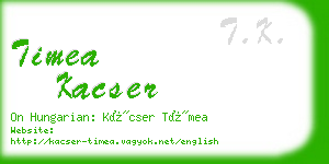 timea kacser business card